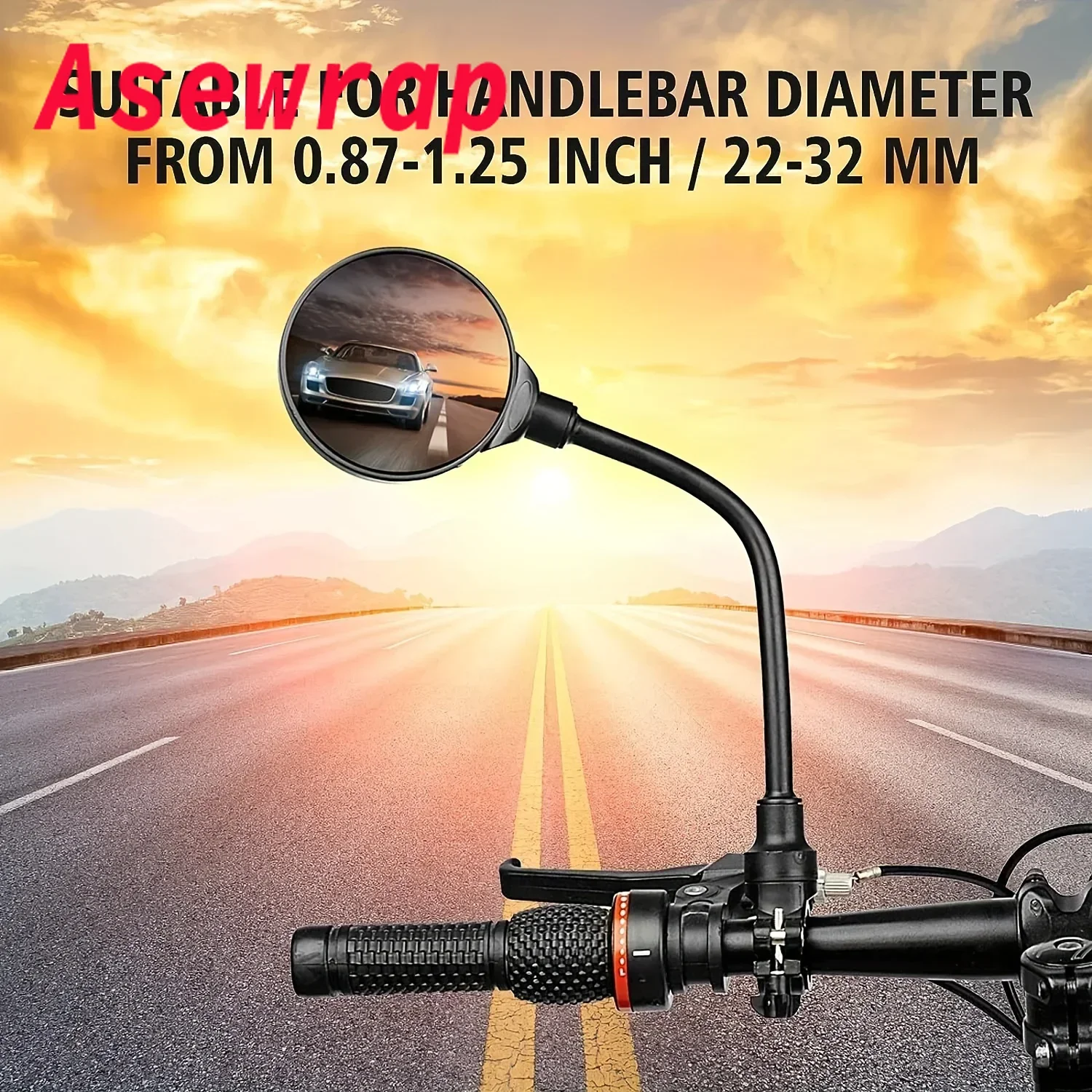 Bicycle Rearview Handlebar Mirrors 360 Rotatable for Mountain Road Bike Motorcycle Bendable Hose Adjustable Rearview Mirror
