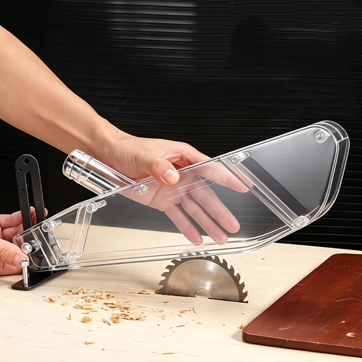 Woodworking Face Shield - 4-12 inch cirkelzaagbladbeschermer beschermhoes anti-stofhoes doorzichtig