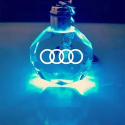 Car LED Keyring Crystal Pendant Key Chain Decoration Accessories For Audi A4 B8 A3 A5 A6 S3 S4 S5 S6 RS3 RS5 RS6 Q3 Q5 Keychain