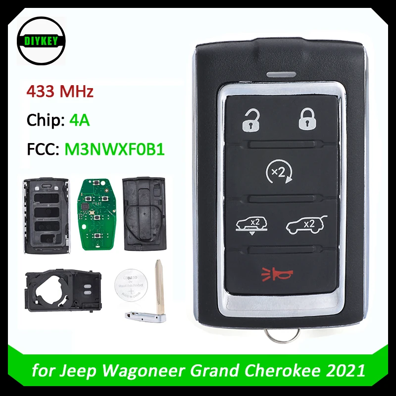 

ФКС ID: M3NWXF0B1, 433 МГц, для Jeep Wagoneer Grand Cherokee 2021 PN: 68516738, 68516738AA