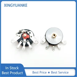 5PCS RV16MM Straight Feet Radio Player Amplifier Volume Potentiometer With Switch 5-Pin B10K B50K B100K Diameter 16MM