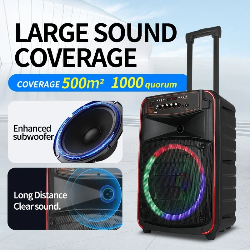 N-620 Professionele Draagbare 8-Inch Blue Tooth Party Speakers LED Verlichting Square Dance Trekstang Geluid Prestaties Thuis Ktv Geluid
