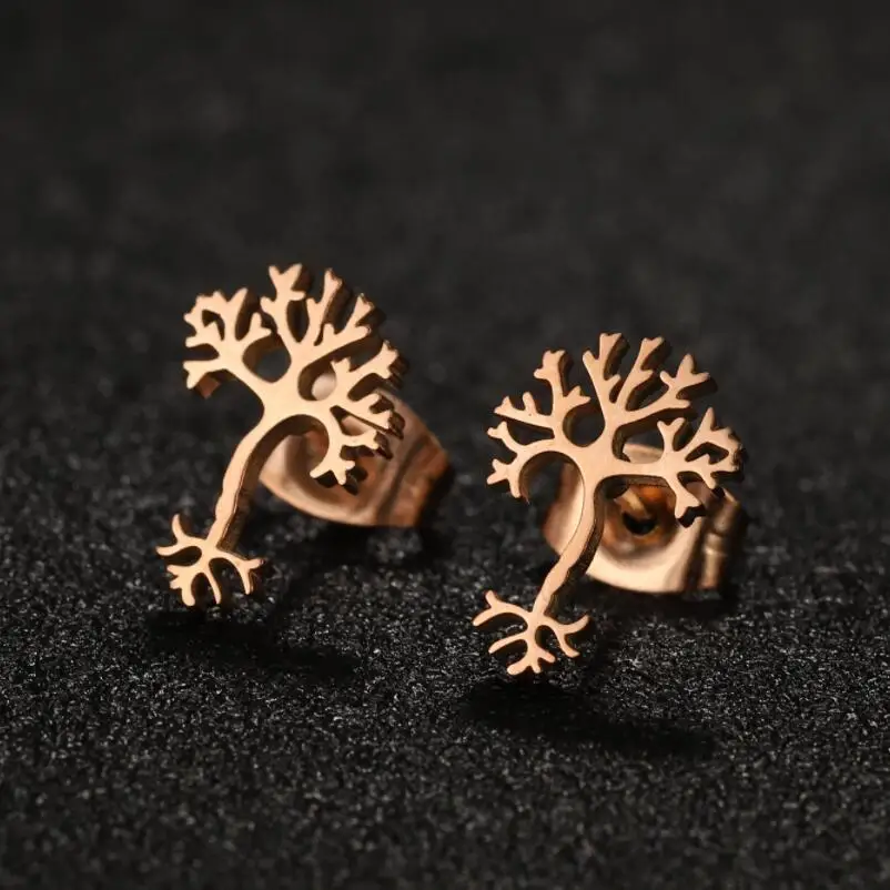 Kawaii Cartoon Black Earrings For Women Surgical Steel Cute Animal Butterfly Piercing Simple Stud Earrings Aretes De Mujer