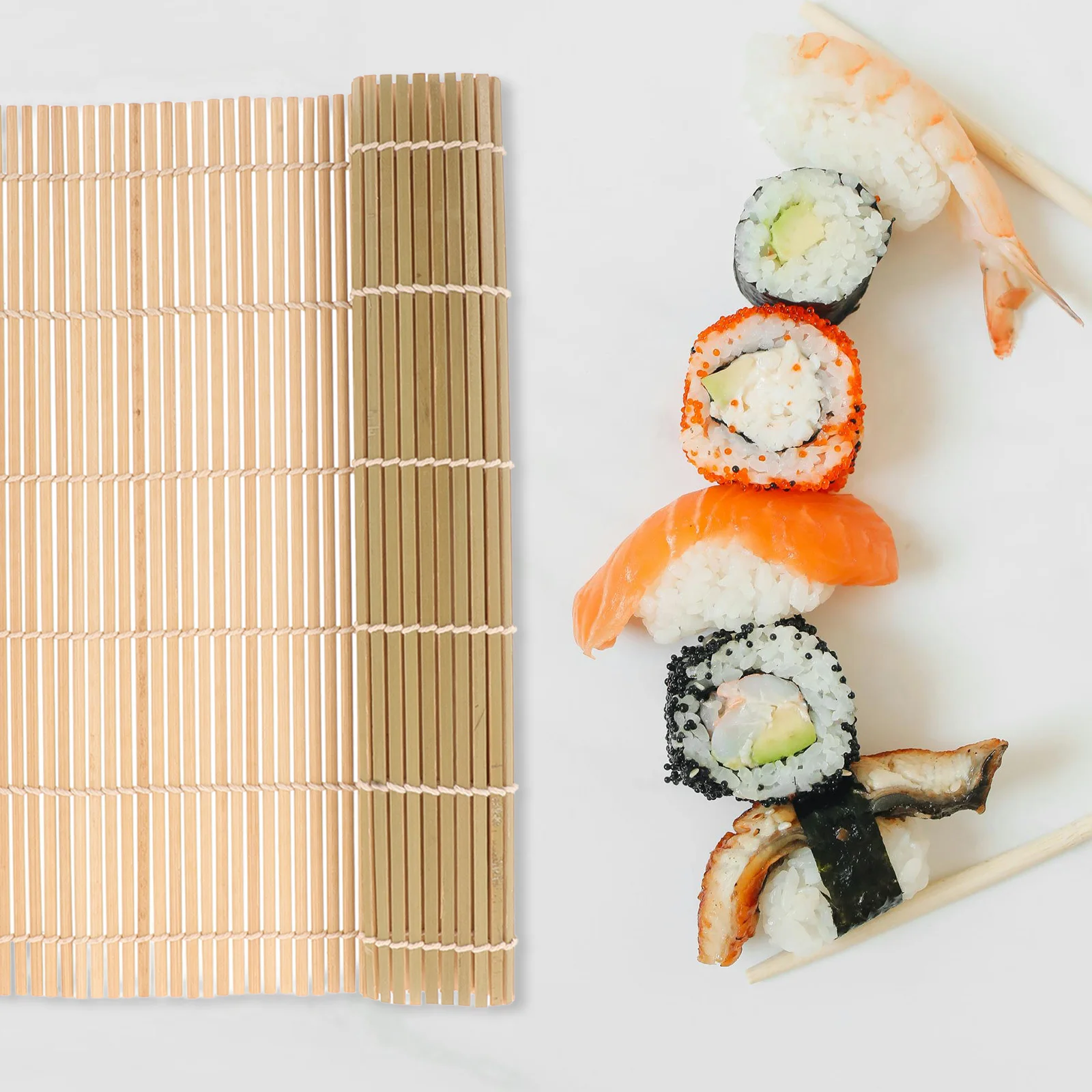

Bamboo Sushi Mat Smooth Easy Roll Process Wear Resistant Material Perfectly Rolled Sushi Every Time Home Kitchen Professional