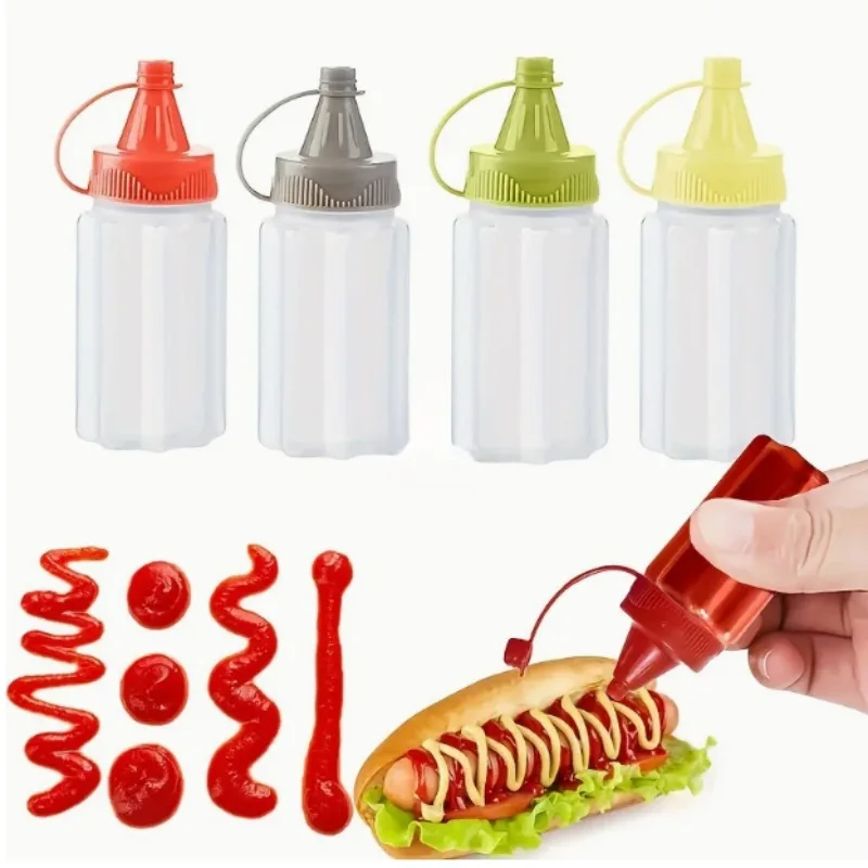 4 unidades de cocina para acampar, salsa de PE, botella para apretar condimento, botella para embotellado de aceite, barbacoa, mermelada, Picnic, fiambrera, aderezo para ensalada, viaje al aire libre