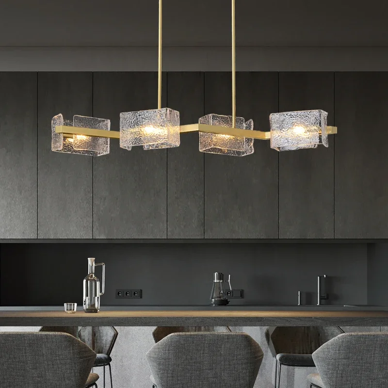 Nordic Luxury Crystal Chandelier for Living Room Dining Room Glass Pendant Light Gold Luster Bar Table Hanging Lamps