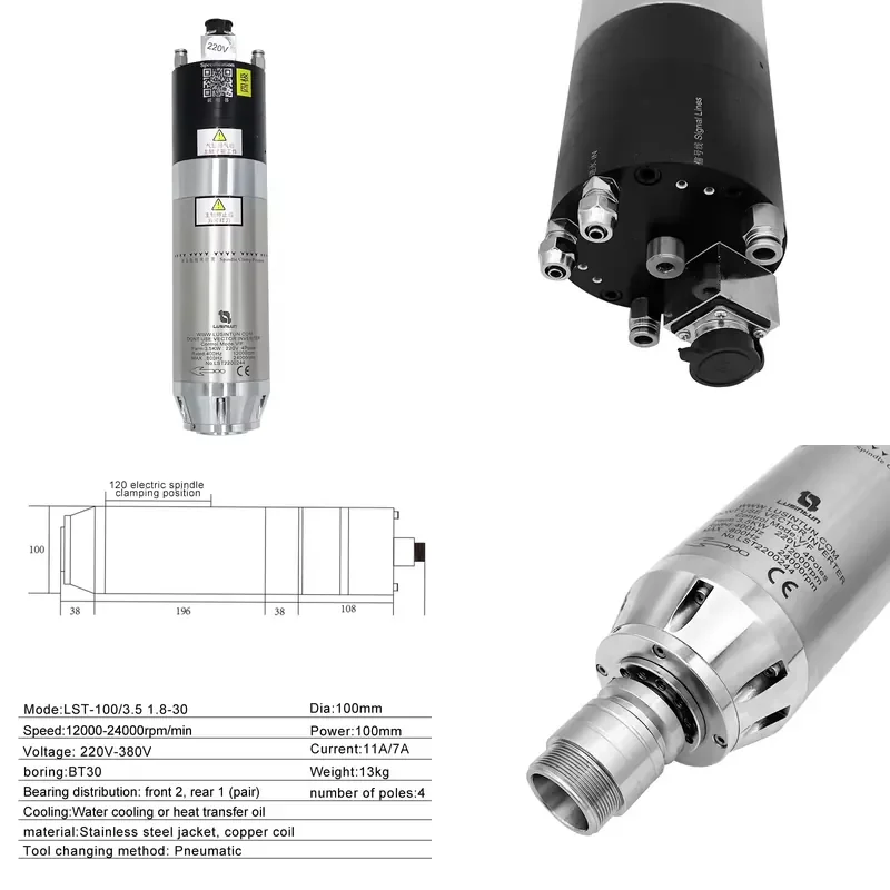 

AP01 ATC CNC Spindle Motor Water Cooling BT30 3.5KW Automatic Tool Change Electric Spindle for Steel Metal Milling