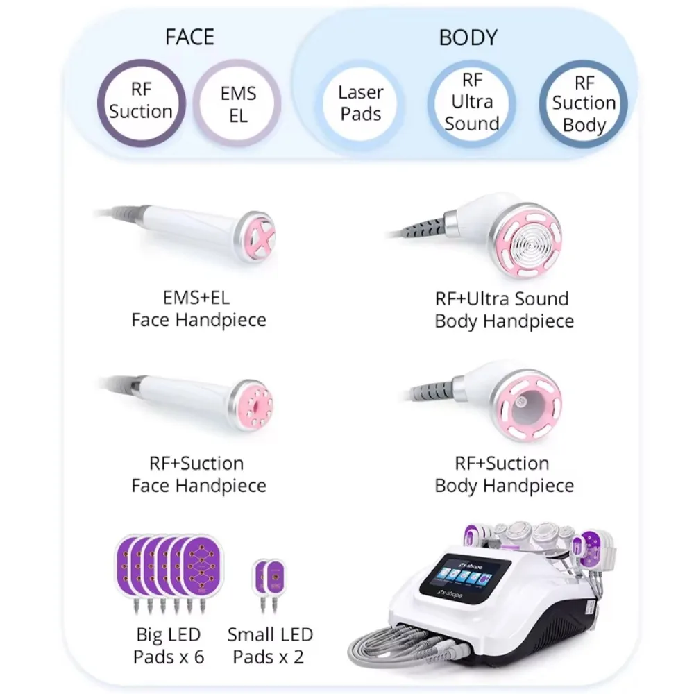 2024 producto caliente 5 en 1 láser de vacío radiofrecuencia RF Cavi Lipo adelgazamiento máquina de cavitación de liposucción ultrasónica para Spa