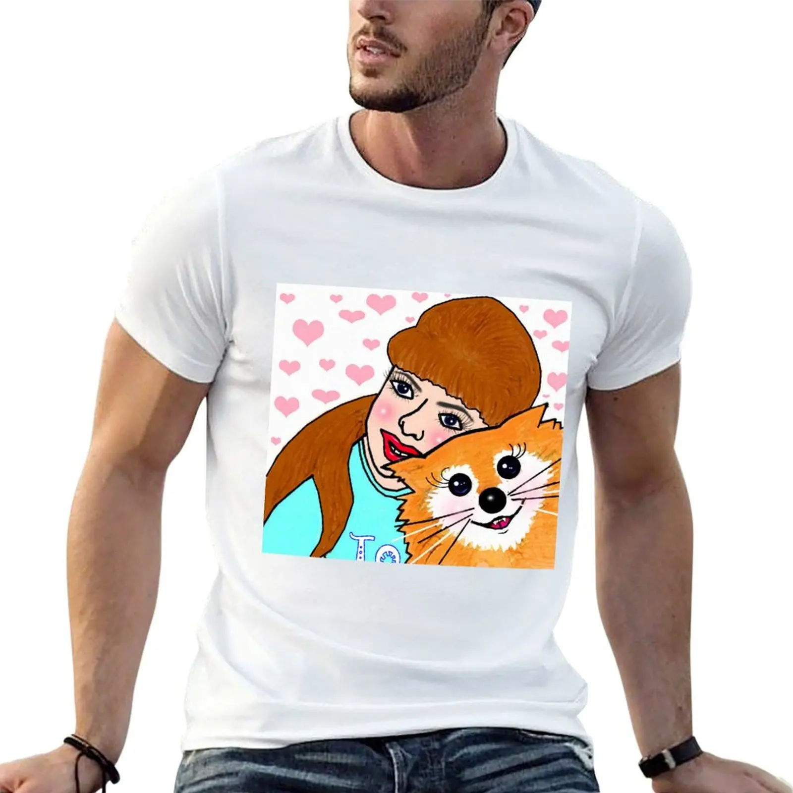 Camiseta con diseño de perro lindo, Mary y Toto, camisetas para hombre, camisetas gráficas para hombre, camiseta de algodón pesado