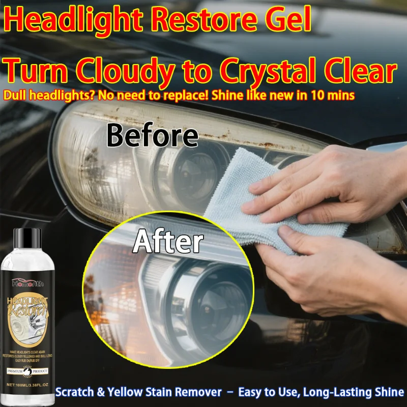 Car Headlight Restoration Polishing Kits Headlamp Yellowing Scratch Remover Headlight Polish Liquid Car Wash & Maintenance