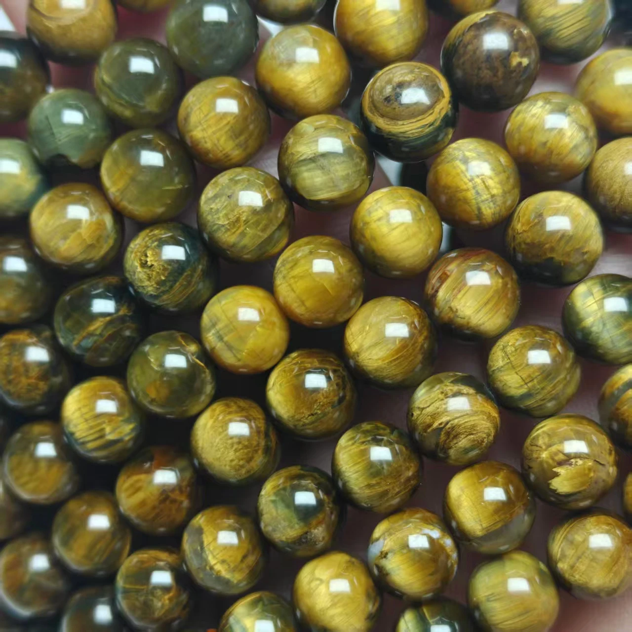Natürliche AAA Gelb-Blaue Pietersite Glatte Runde Lose Perlen Schmuck DIY Zubehör, Armbänder und Passende Perlen – Detail 3