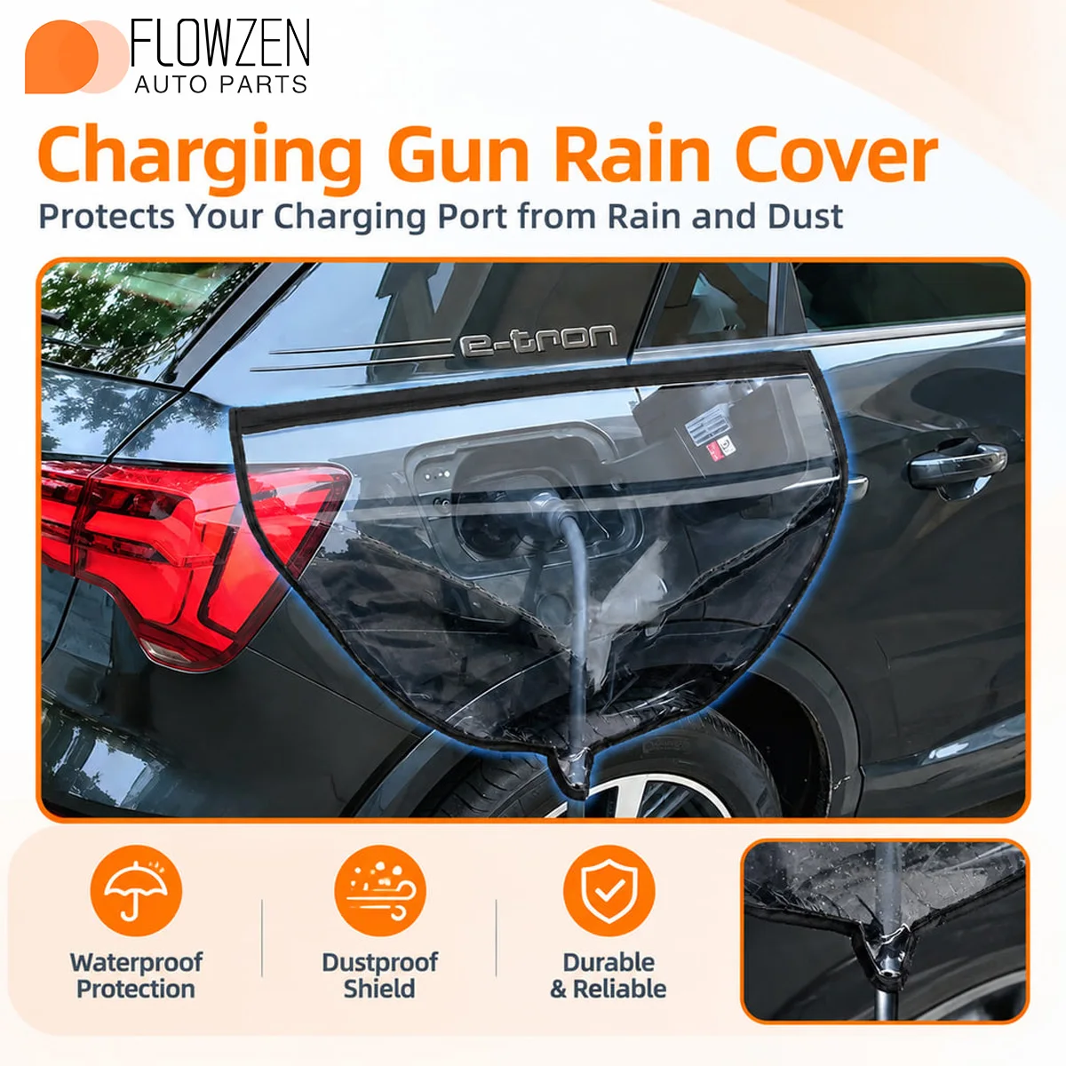 New Energy Car Charging Port Rain Cover EV Charger Plug Cover Magnet Transparent Cover Outdoor Car Accessories Fit For Tesla BYD