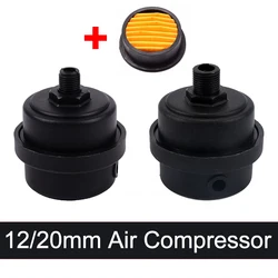12mm/20mm Air Compressor Muffler  1/2'' 1/4'' Thread Air Filter Parts Metal Air Compressor Intake Filter Noise Muffler Silencer