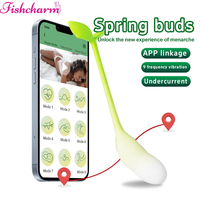 براعم الربيع ألعاب جنسية هزاز APP التحكم زوجين هزاز للنساء البظر محفز G-بقعة الحب البيض الكبار يمكن ارتداؤها مدلك