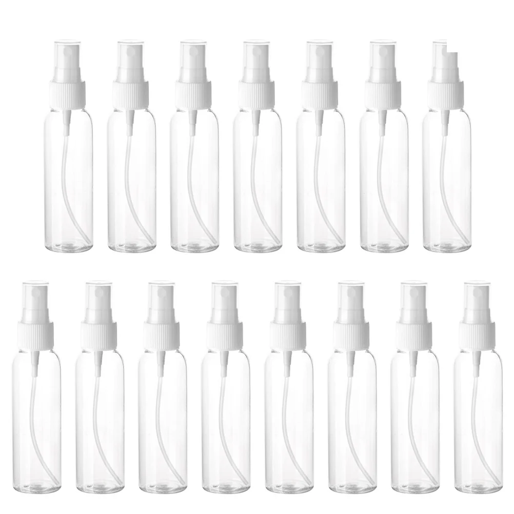15 個 60 ミリリットル詰め替え可能なミニスプレーボトルポータブル軽量旅行用香水メイクアップ露保管スプレーボトル
