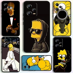 Disney Simpson Cool For Xiaomi Redmi Note 13 12R 12 12S Turbo 11 11T 11S 10 10S Pro Plus 5G Black Funda Phone Case