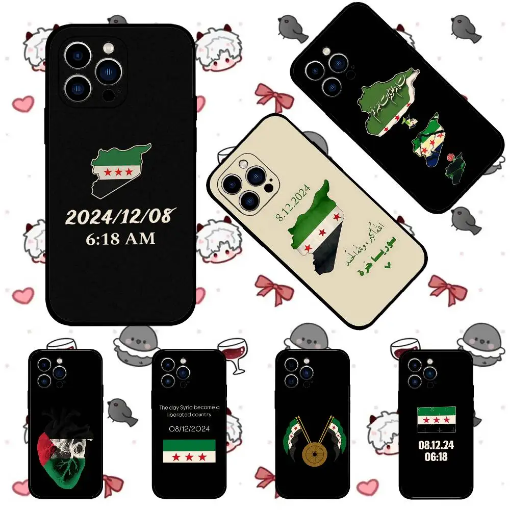 

S-Syrias F-Freedoms Flag Black Phone Case That Fits For IPhone 17,16,15,11,13,14 Pro Max,Plus,X,Xr,Xs Max,13Mini