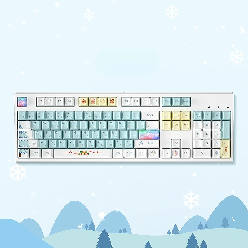 152 Toetsen Originele Ontwerp Winter Sneeuw Thema Cherry Profiel Dye-Sub Gepersonaliseerde Keycap Cherry Voor Mx Schakelaar Mechanische Toetsenbord