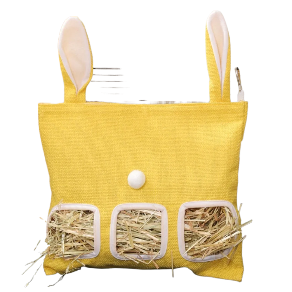 

Rabbit Ear Feeder Hanging Pouch Bunny Feeding Bag 2/3 Holes Storage Holder for Hamster Chinchilla Guinea Pig Small Pets