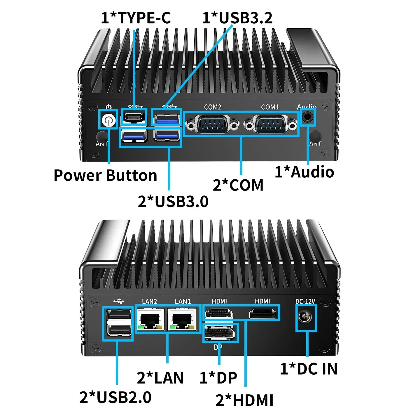 Topton Fanless Mini PC Intel N150 N100 2x2.5G