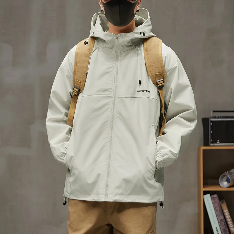 

2025 Новая мужская повседневная куртка на осень-зиму, утолщенная флисовая подкладка, приталенное пальто с капюшоном, ветрозащитное пальто для занятий спортом на открытом воздухе