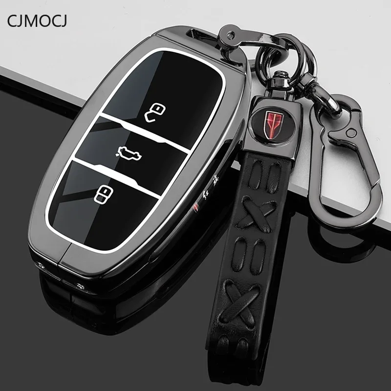 For 2023-2024 Hongqi E-QM5/PLUS Zinc Alloy Car Remote Key Case Cover Shell Keychain Accessories