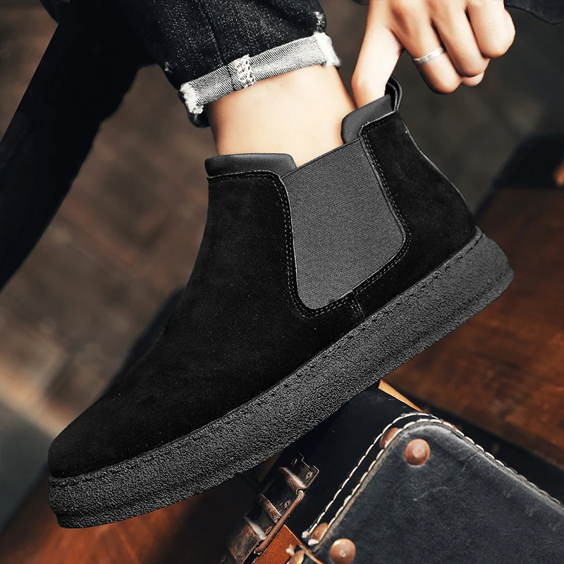 New High Top Sneskers Men Chelsea Boots Men Good Quality Casual Shoes Sneakers Winter Warmed Boots Men Ankle Snow Boots 2023