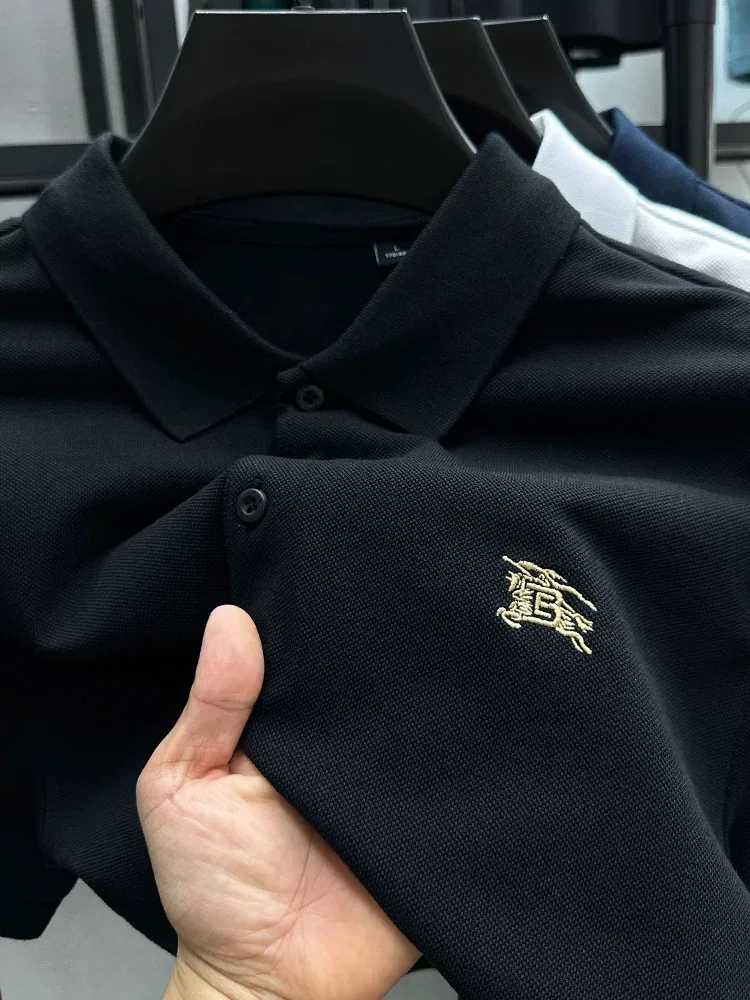 

100% хлопок легкая роскошь мужская футболка с короткими рукавами POLO летняя мода вышивка дизайн гольф блузка воздухопроницаемая футболка