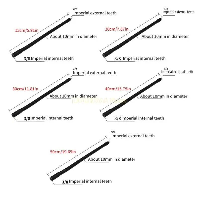 F62C 유연한 확장로드 3/8 남성에서 여성 스레드 사진 비디오 장착