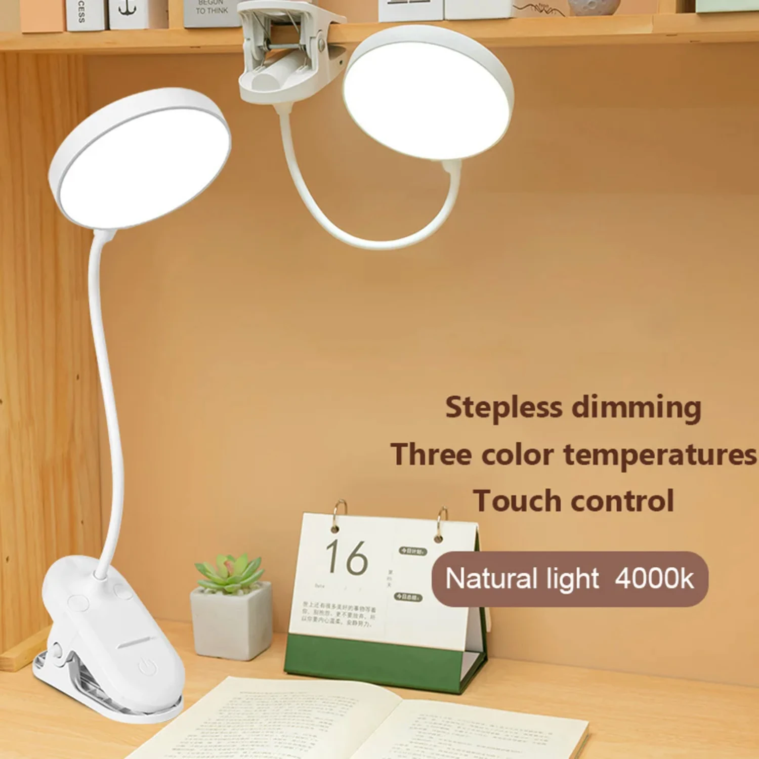 LED Table Lamp 3 Levels Dimmable Touch Night Light USB Rechargeable Eye Protection Table Lamp  Bedroom Bedside Readin