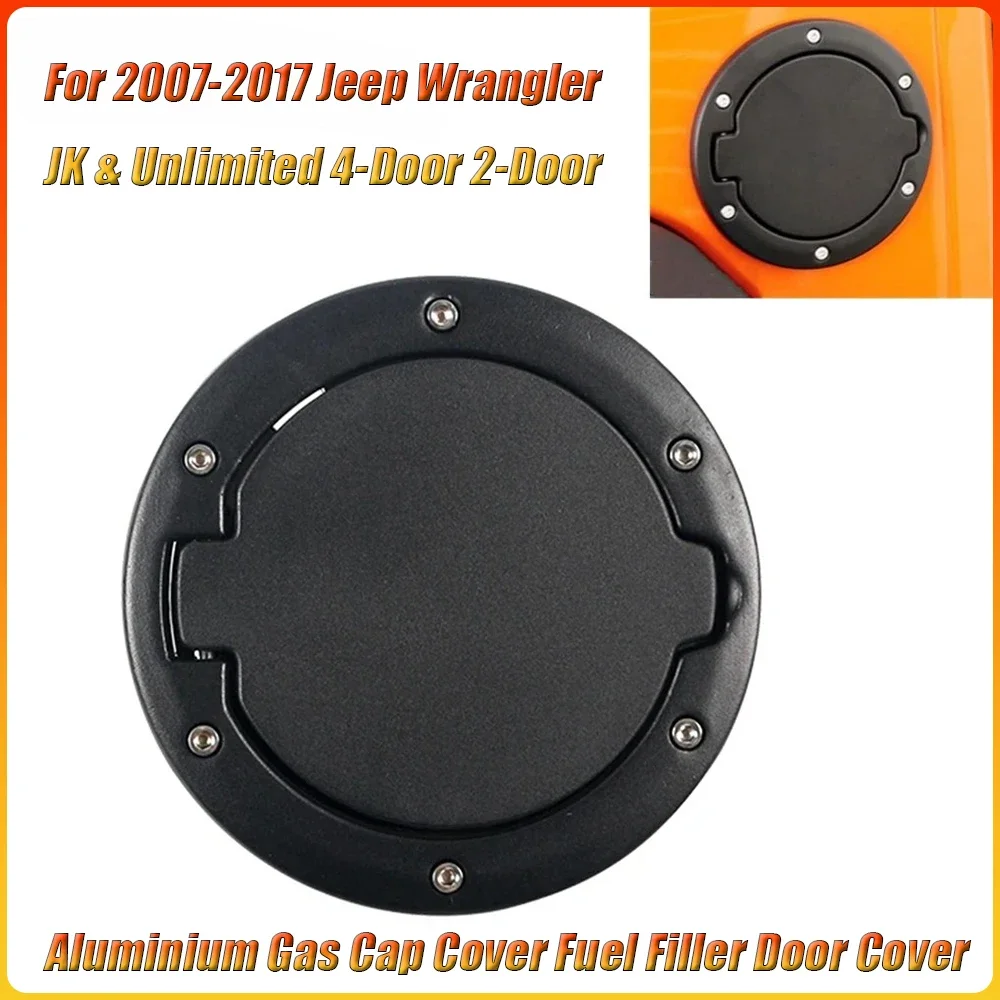 Voor Jeep Wrangler JK & Unlimited 2007-2017 4-Deur 2-Deur Aluminium Gas Cap Cover tankdop Deur Cover Auto Accessoires