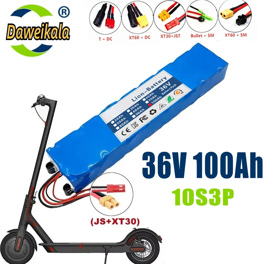 Bateria para Xiaomi Scooter Elétrico, BMS Board, Xiaomi Mijia M365, 100% 36V, 100Ah, 100000mAh