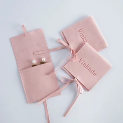 50 Microfiber Velvet Jewelry Gift Bag Wedding Favors Bulk Candy Bag 8x8cm Custom Logo Ring Earring Tarot Organizer Packaging Bag