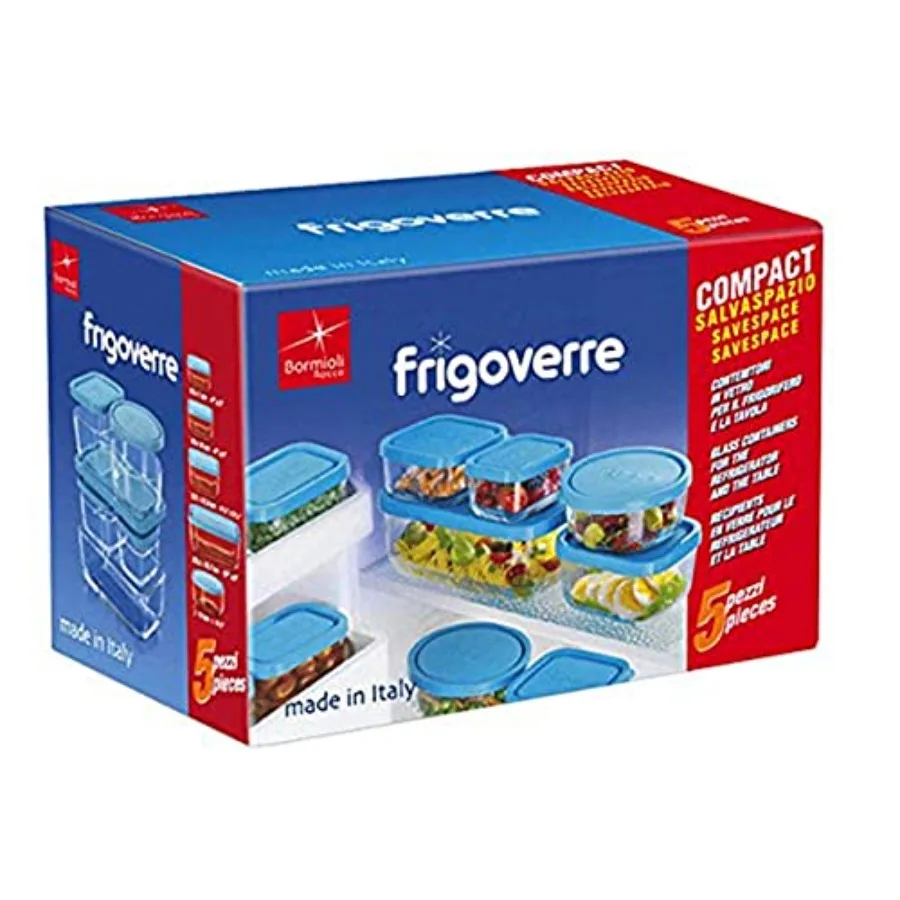 

Frigoverre Set of 5 Glass Food Storage Container Transparent 388840-SK5 Transparent