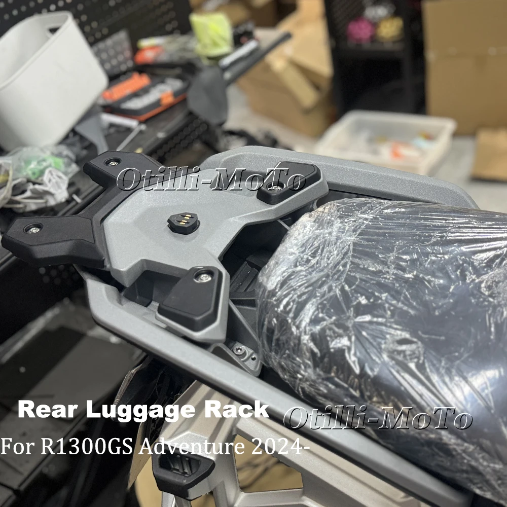 

Для мотоциклов BMW R1300GS Adventure 1300GS ADV 2024-2026: Алюминиевый задний багажник с USB-портом, устойчивый кронштейн для крепления груза