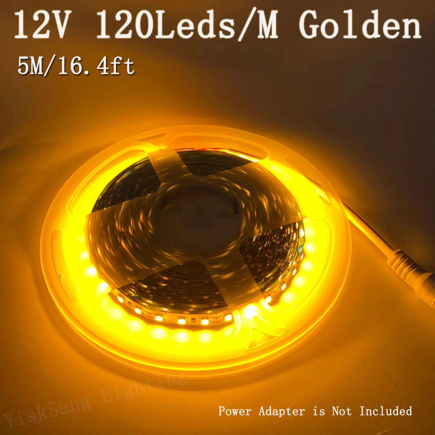 

3шт DC12V 5M/16. 4 фута Smd2835 Светодиодная лента Golden Light, 120 светодиодов на метр с разъемом постоянного тока, может быть вырезать гибкая светодиодная лента для внутреннего освещения спальни, потолочный светильник для гостиной, декоративная лента д