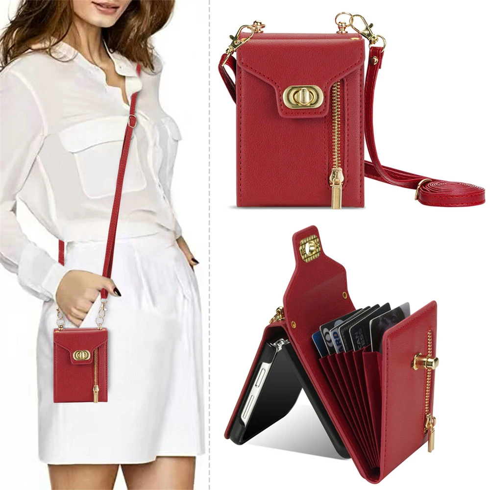 

Crossbody Layer Card Wallet Zipper Leather Coque for Samsung Galaxy Z Flip 7 FE 5G Luxury Case Samsung Z Flip7 6 5 4 3 Book Etui