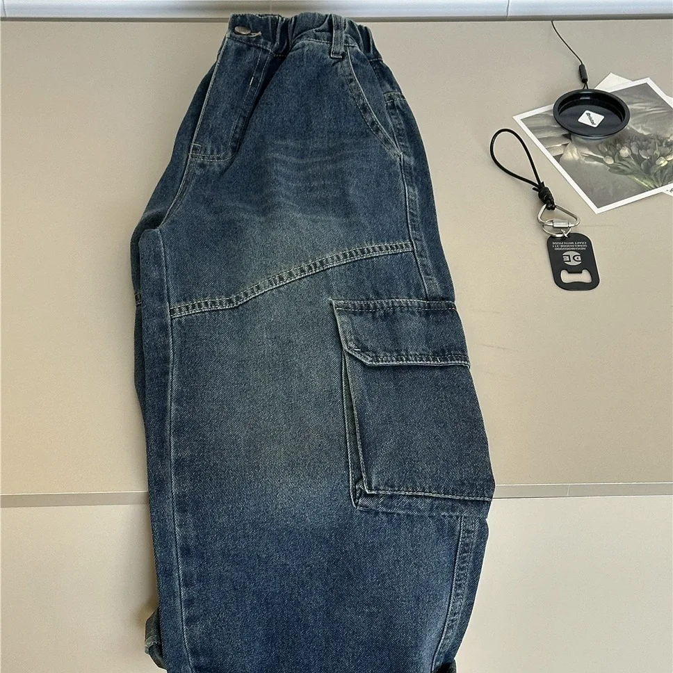 

Детские повседневные джинсы свободного кроя из денима, весна 2026, в корейском стиле, стильные, мягкие, модные, свободные детские повседневные джинсы