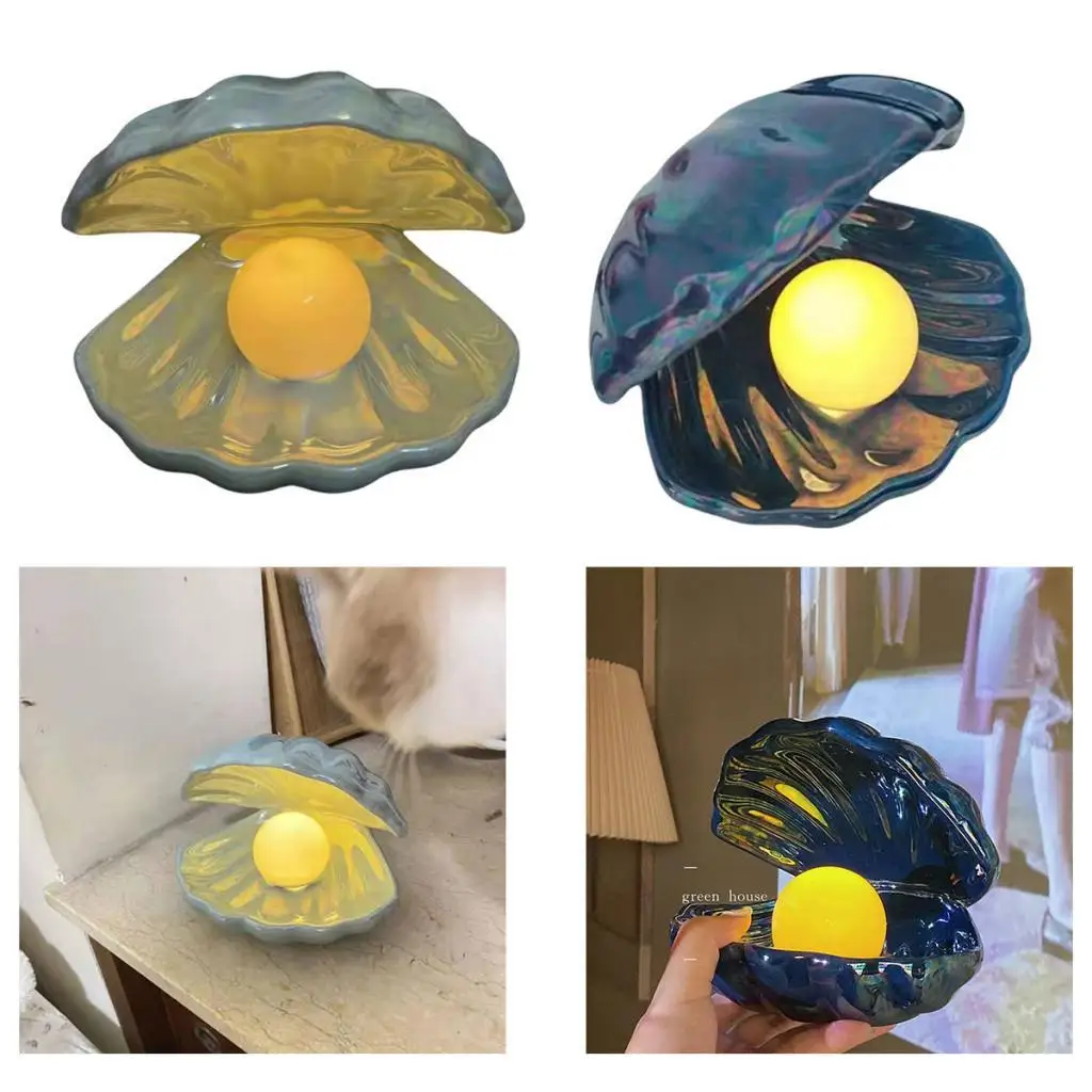 Shell Night Light Accent Lamp Battery Operated for Bedroom Home Decor