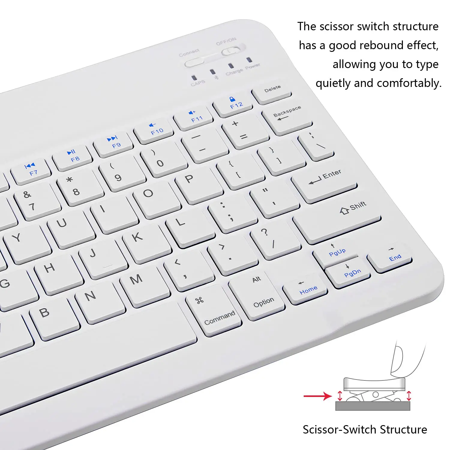 لوحة مفاتيح بلوتوث رفيعة للغاية قابلة للطي، لوحة مفاتيح صغيرة لاسلكية عالمية قابلة لإعادة الشحن USB-C للهواتف الذكية التي تعمل iPad اللوحية