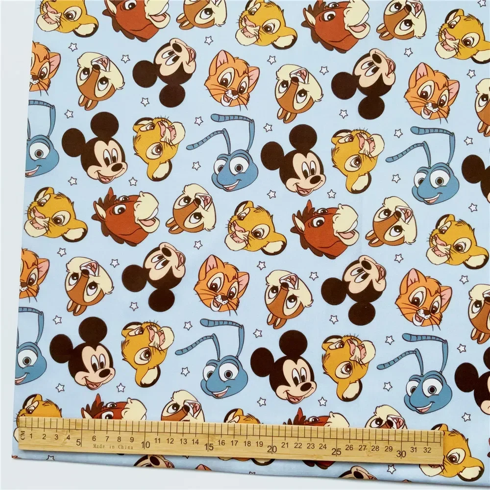 Disney Marie Lion King mickey thin Cotton Fabric For Sewing Clothes Dress Patchwork Fabrics DIY Quilting Needlework Material