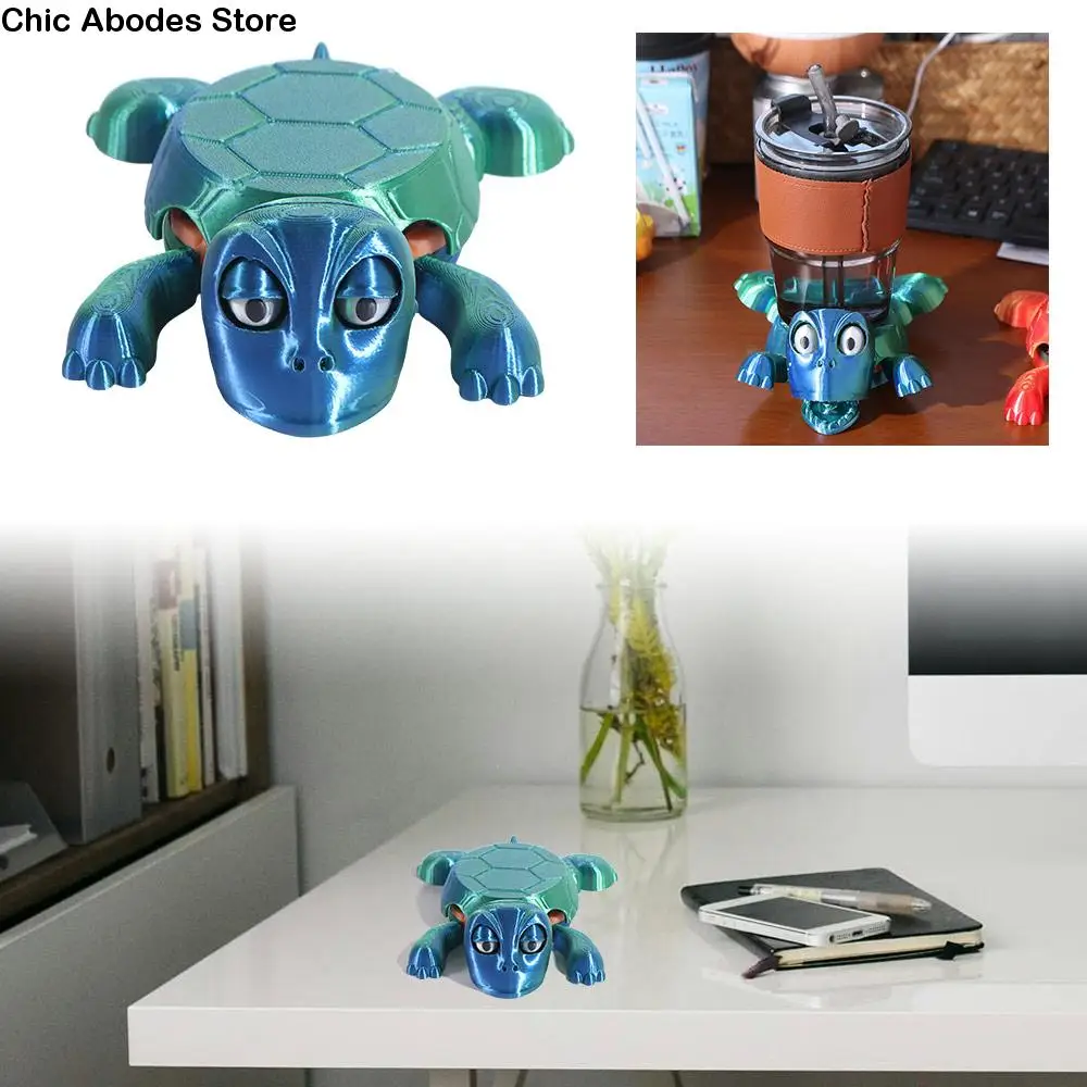 

with Funny Expression 3D PrintedTurtle Coaster Press ABS Turtle Drinking Coasters Non-Slip Base Frightened Turtle Cup Mat