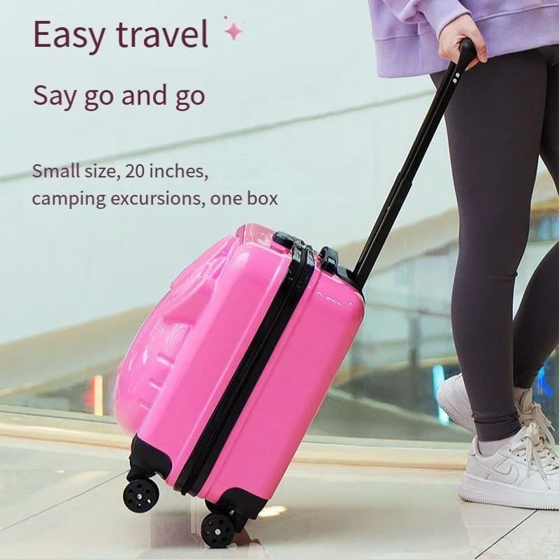 Hello Kittys Suitcase Cute Sanrioed Girl Universal Wheel Trolley Cartoon Suitcase Travel Portable Boarding Case Kids Riding Case