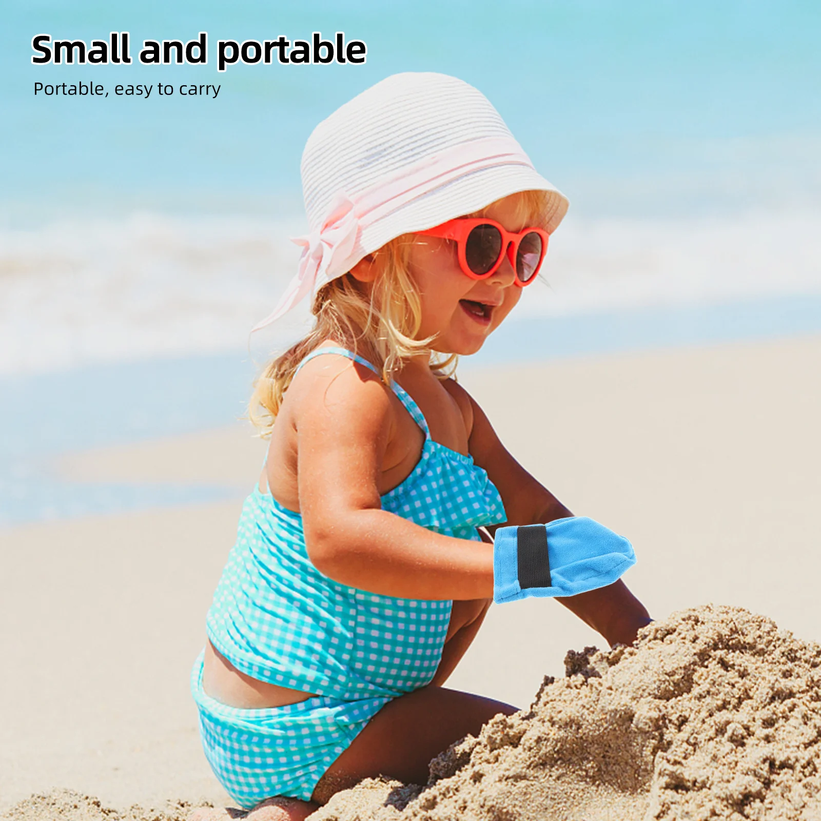 

Щетка для удаления песка 13x11 см, варежка для чистки пляжа, портативная сумка для удаления песка для детей, кемпинга, малышей, пляжные предметы