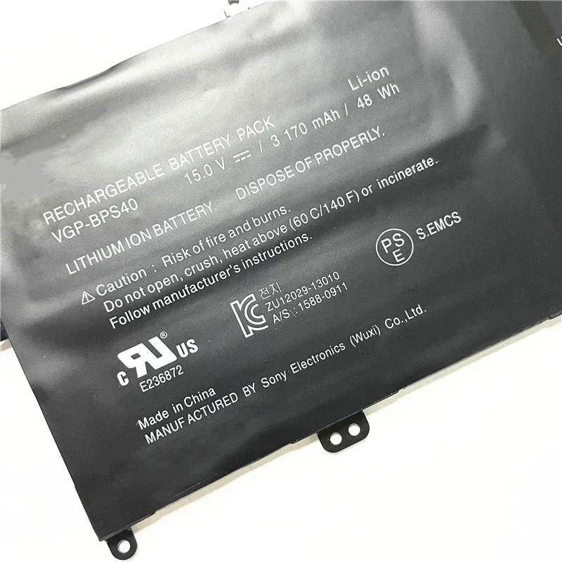 15V 48Wh/3170mAh New VGP-BPS40 Battery For Sony Flip SVF 15A SVF15N17CXB SVF15NB1GL SVF15NB1GU SVF15NA1GL SVF15NA1GU BPS40