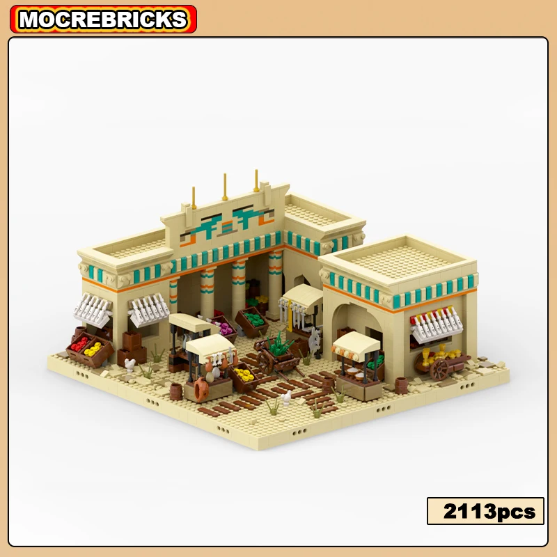 MOC-161251 berühmte Architektur modulare alte ägyptische Markt Baustein Street View Modell Ziegel Spielzeug Kinder Geschenke