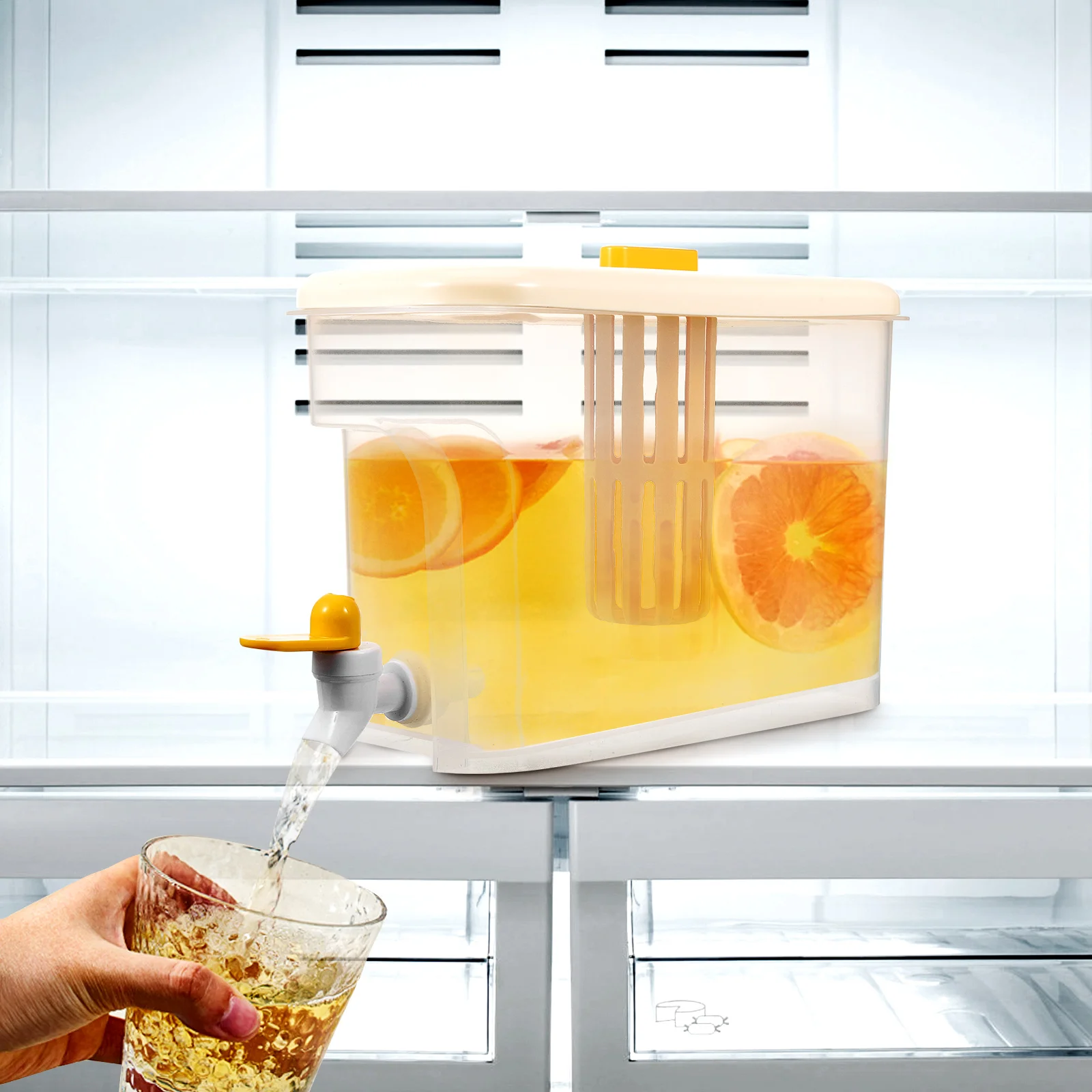 

Диспенсер для бутылок с холодной водой, 1 шт., кувшин для напитков большой емкости для вечеринок, желтый полипропиленовый кран для сока, напитков, контейнер