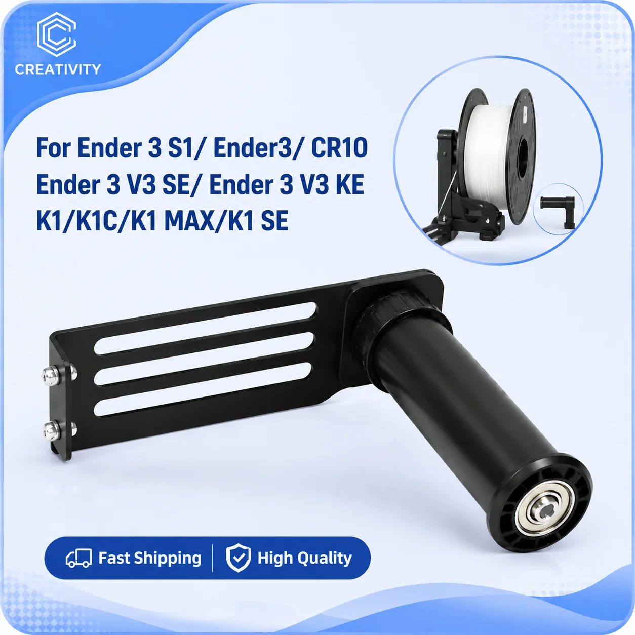3D-Drucker-Teile, Filament-Halter, Spule mit verstellbarer Filament-Halterung, Rack-Halterung für Ender 3, CR-10 Sidewinder X1, K1, K1C, K1MAX