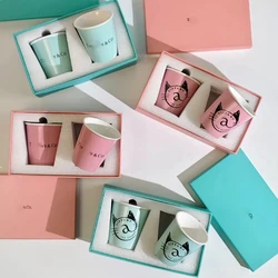 Porcelain Mugs with Box and Bag, Luxury, Wedding, Birthday Gift, Ceramic Coffee, Tea, Milk, Water Cups for Home, Family, Friends