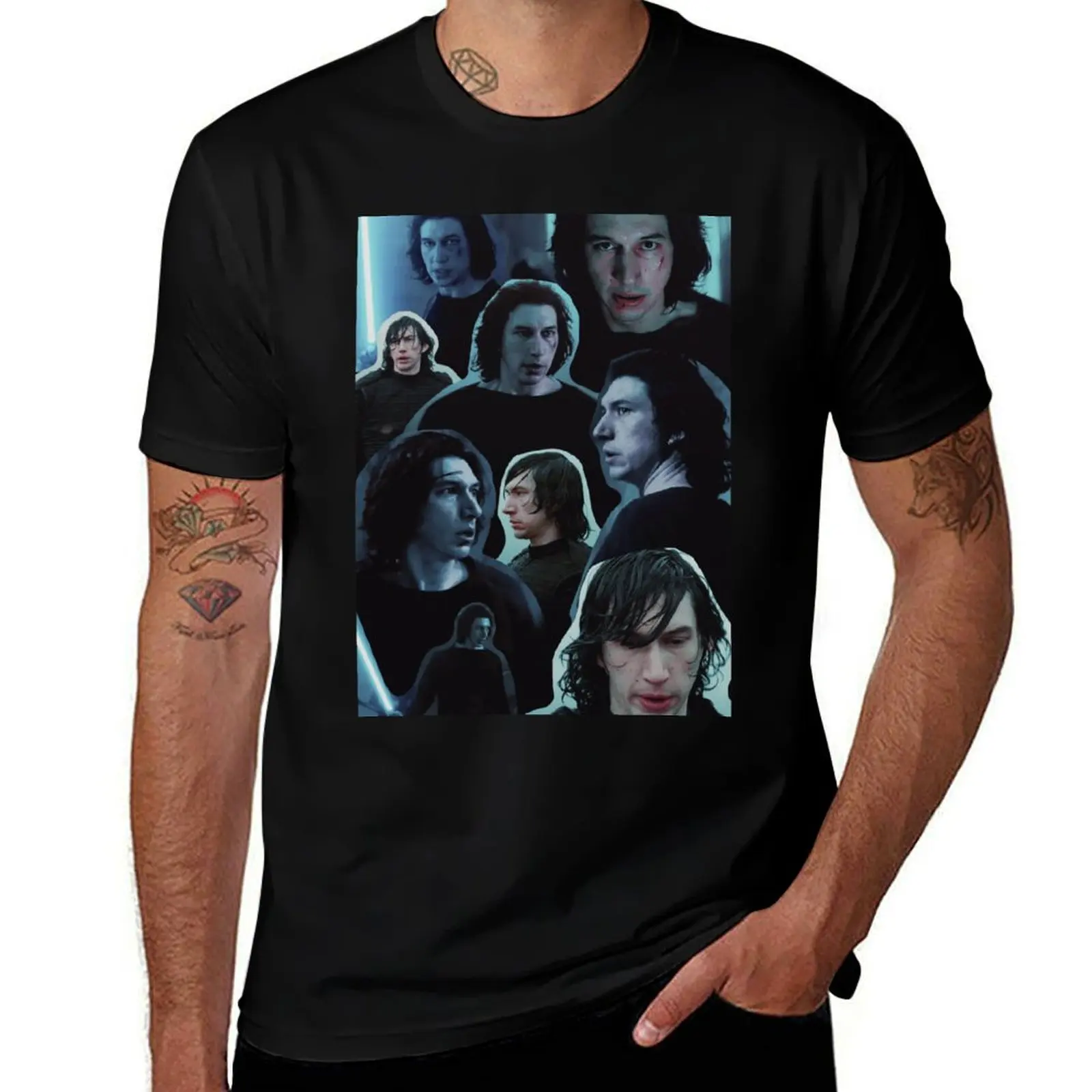 

Adam Driver as Ben Collage Edit Solo T-Shirt Fashion Pattern Printed Tee Shirt